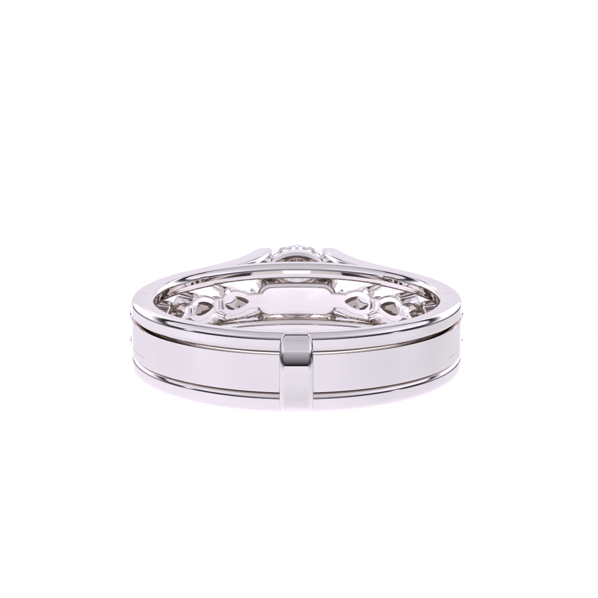 Designer Solitaire With Accent Diamond Ring